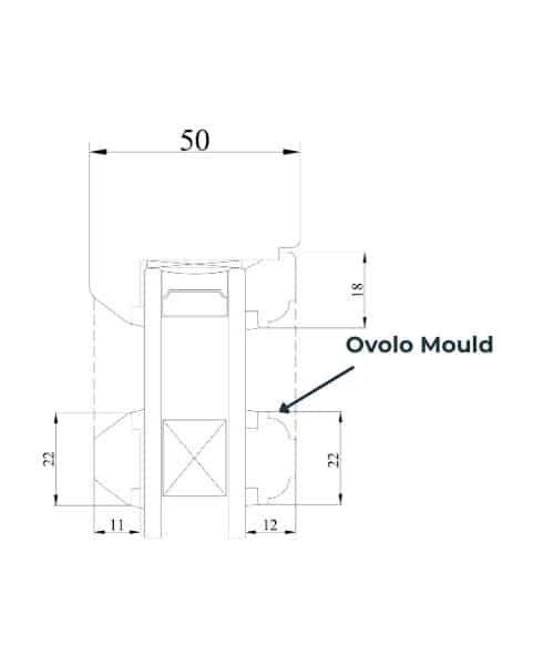 What does a ovolo mould look like? View a close up drawing detail.